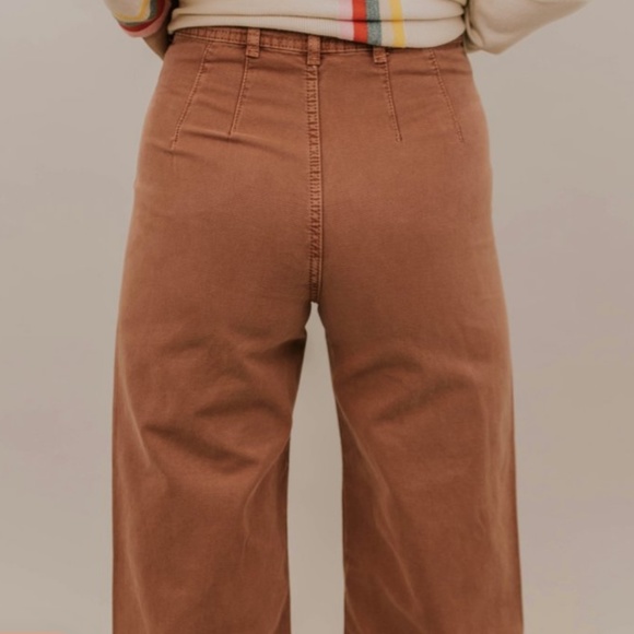 Free People Patti Pant Hi Rise Crop Rose Color NWT - Picture 3 of 6